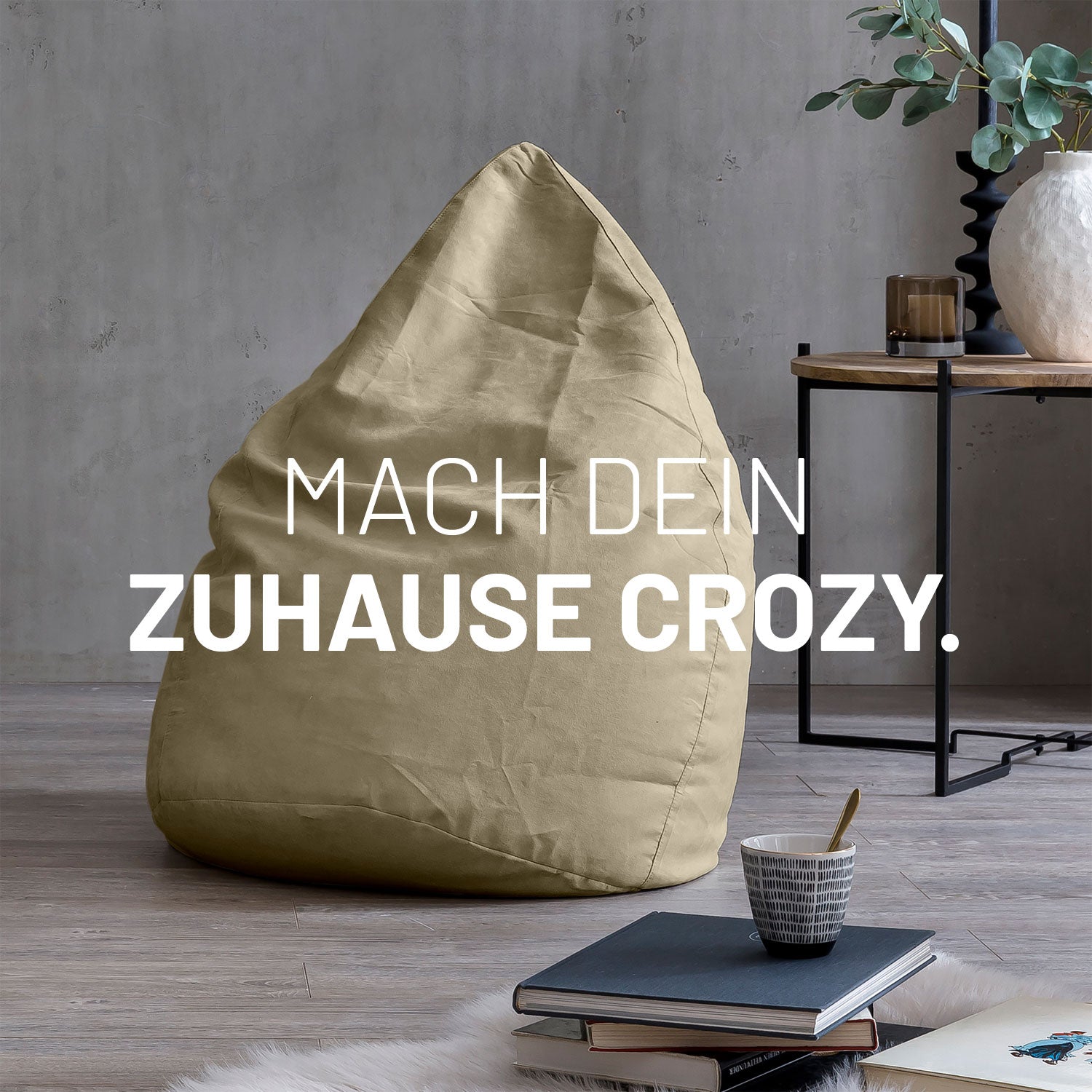 Luxury XL PLUS Sitzsack (220 L) beige, indoor, ergonomisch, mit hochwertiger EPS Füllung, atmungsaktiv und waschbarer Bezug von Lumaland.