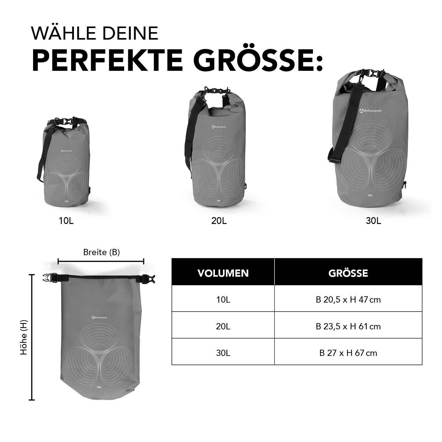 Dry Bag 10L - Grau