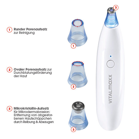 Porenreiniger 5-tlg. mit Aufsatz für Mikrodermabrasion