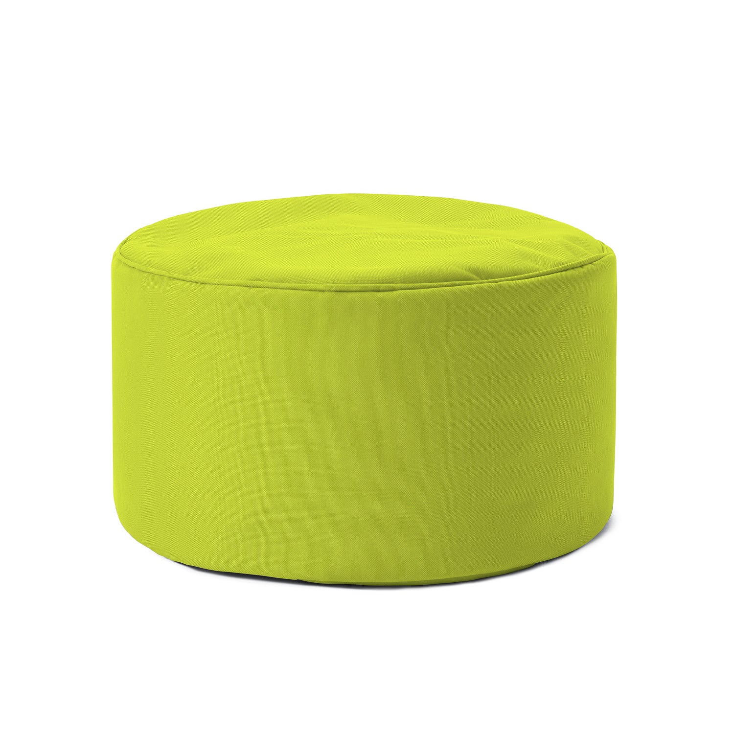 Sitzsack-Hocker/Pouf (50 L) in Apfelgrün, leicht, langlebig, mit verdecktem Reißverschluss für indoor & outdoor Nutzung.