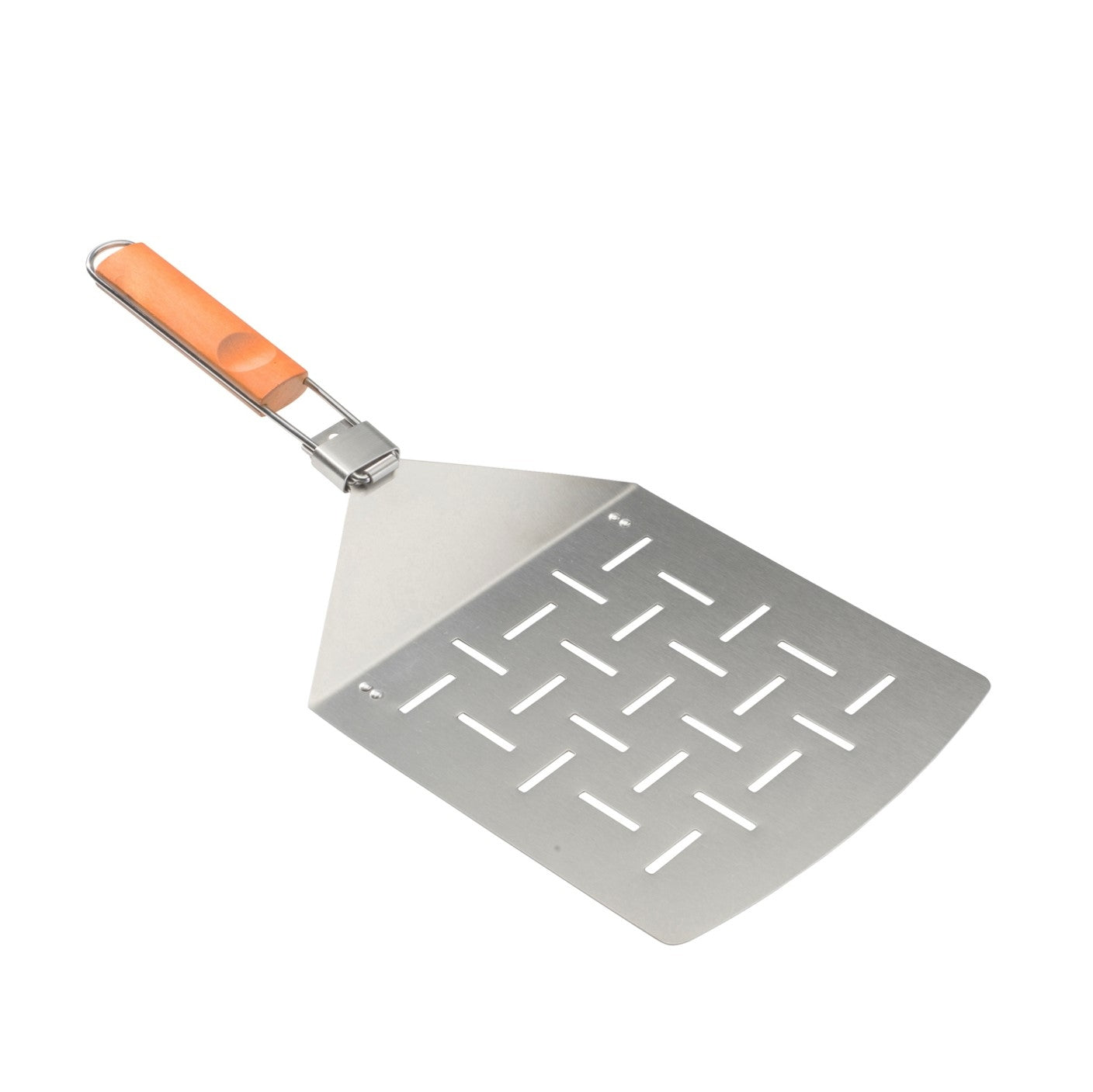 Selection Pizzastein-Set klappbarer Edelstahl-Pizzaheber mit Bambusgriff, ideal für Grill und Backofen, für runde und rechteckige Pizzen.