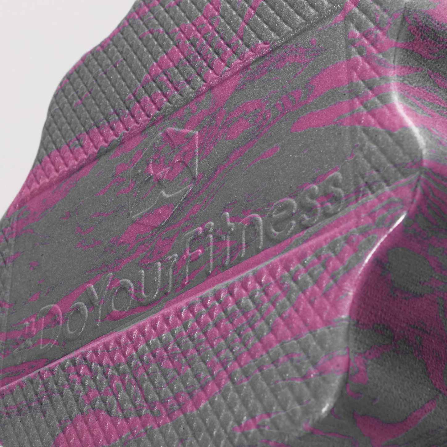 Faszienrolle "Anila" eckig 45x15 cm Pink/Grau mit Wellenstruktur für effektives Faszientraining und Massage zur Muskelentspannung.
