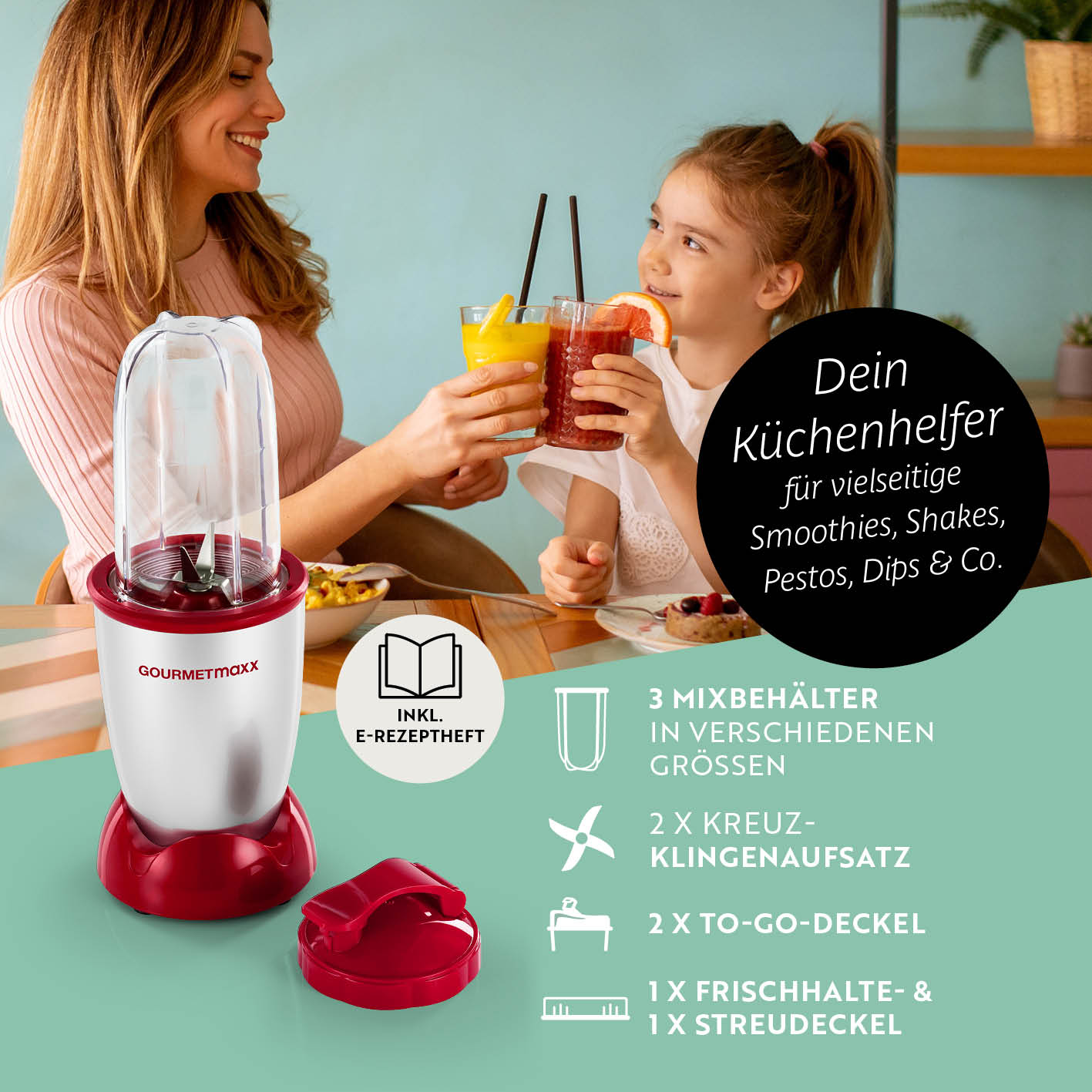 Mr. Magic Power 400 Pro mit Zubehörset L - Silber/Rot