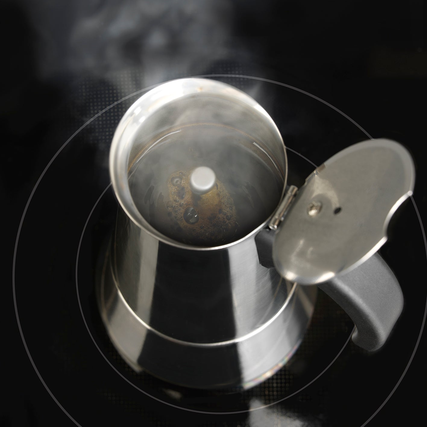 ESPRESSOMAKER - Espressokocher - 6 Tassen aus Edelstahl, für Induktion und Gasherd, aromatischer Espresso mit bis zu 6 Tassen.