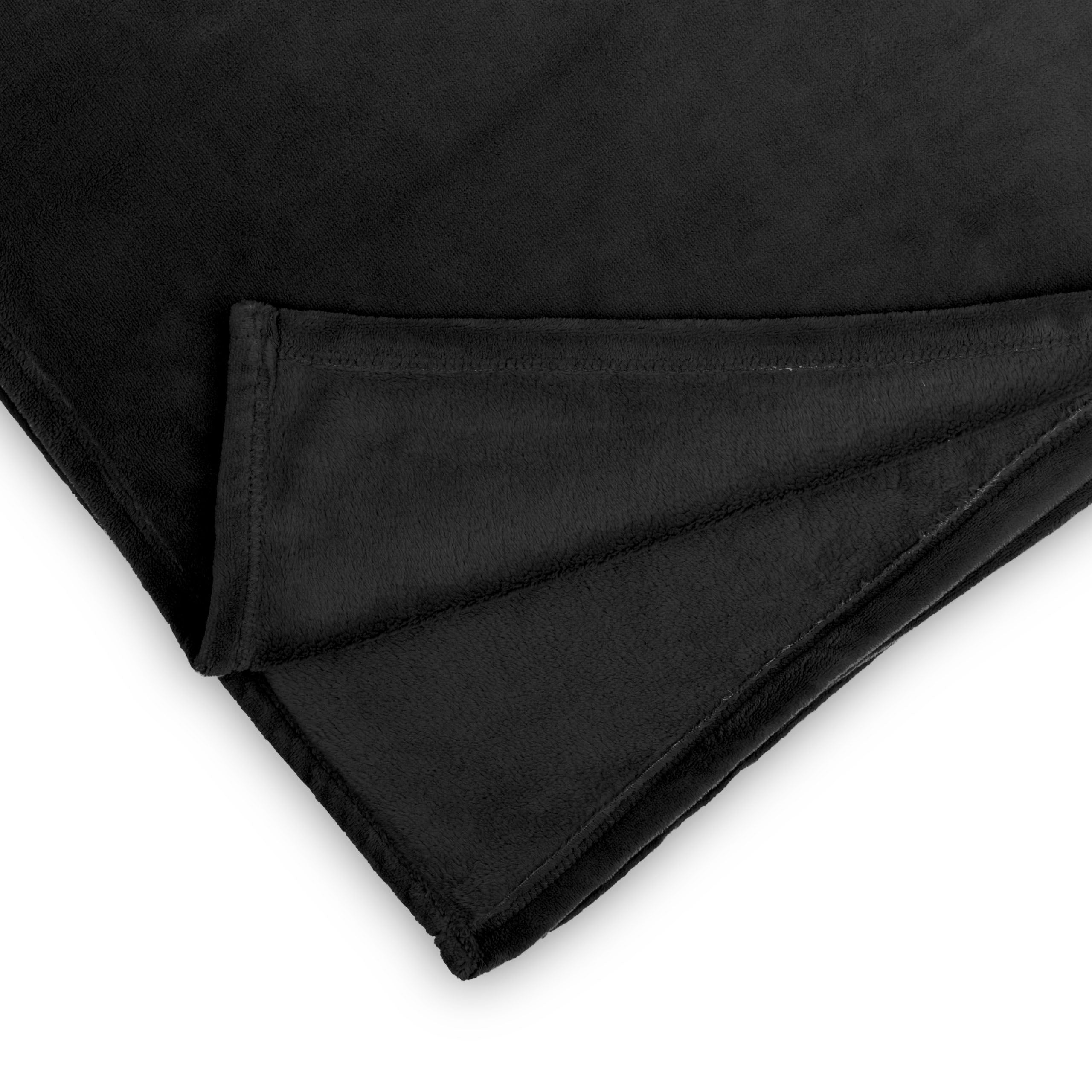 Wohndecke Kuscheldecke aus weichem Coral Fleece 220 x 240 cm in Schwarz, flauschig, hautfreundlich und pflegeleicht von Lumaland.