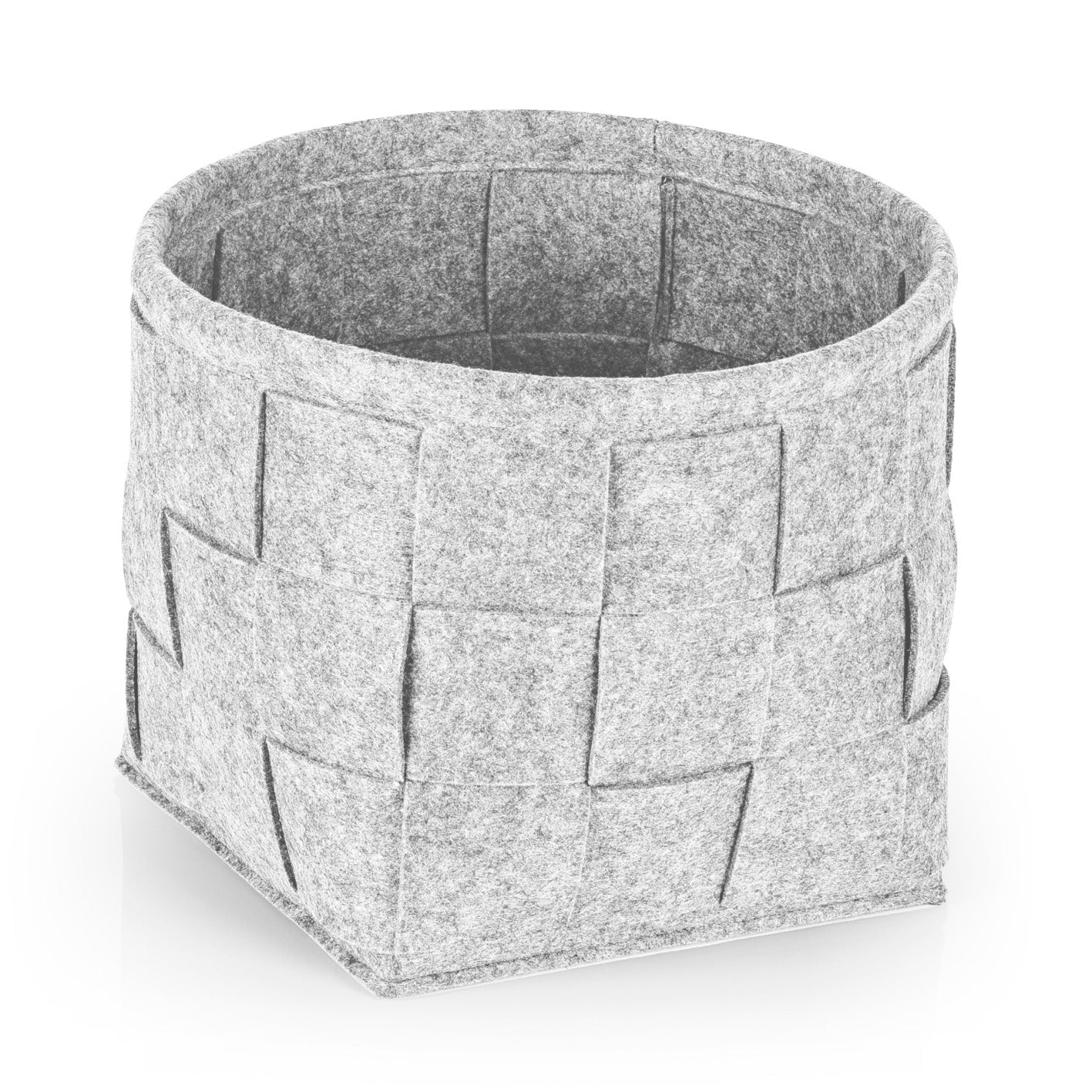 Filz-Aufbewahrungskorb S - 24 x 24 x 24 cm - Hellgrau, faltbarer, strapazierfähiger und kratzfreier Aufbewahrungskorb aus Filz im Scandi Style.