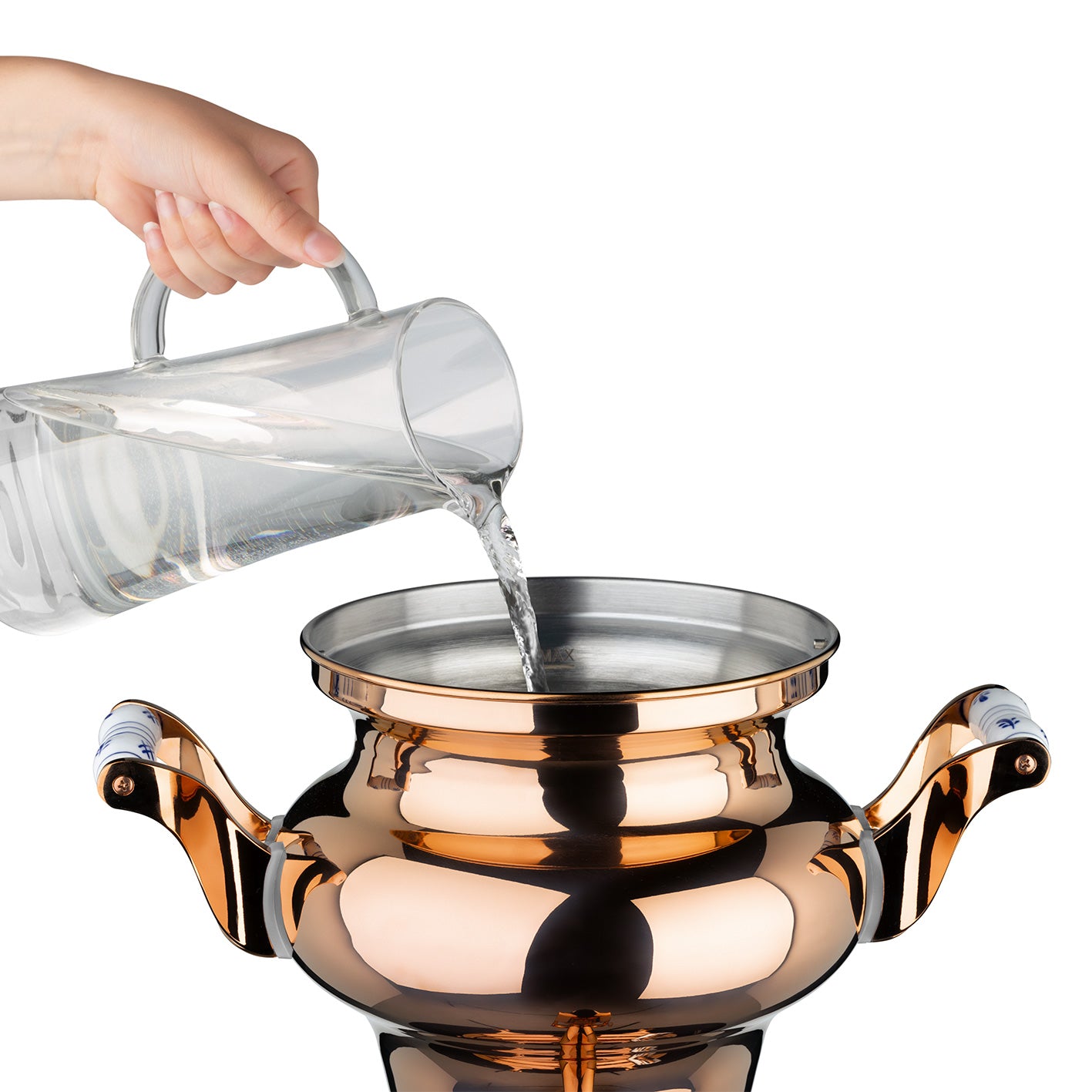 Samowar Rebecca mit Dispenser - Edelstahl/rose