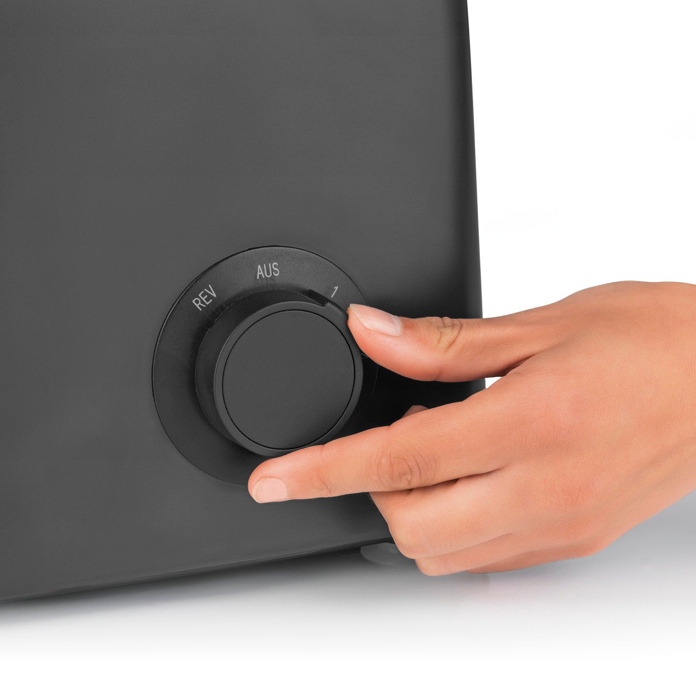 Fleischwolf inkl. Rücklauf-Funktion - max. 2000 W Midnight Edition mit Bedienelement zur Einstellung der Funktionen und Leistung.