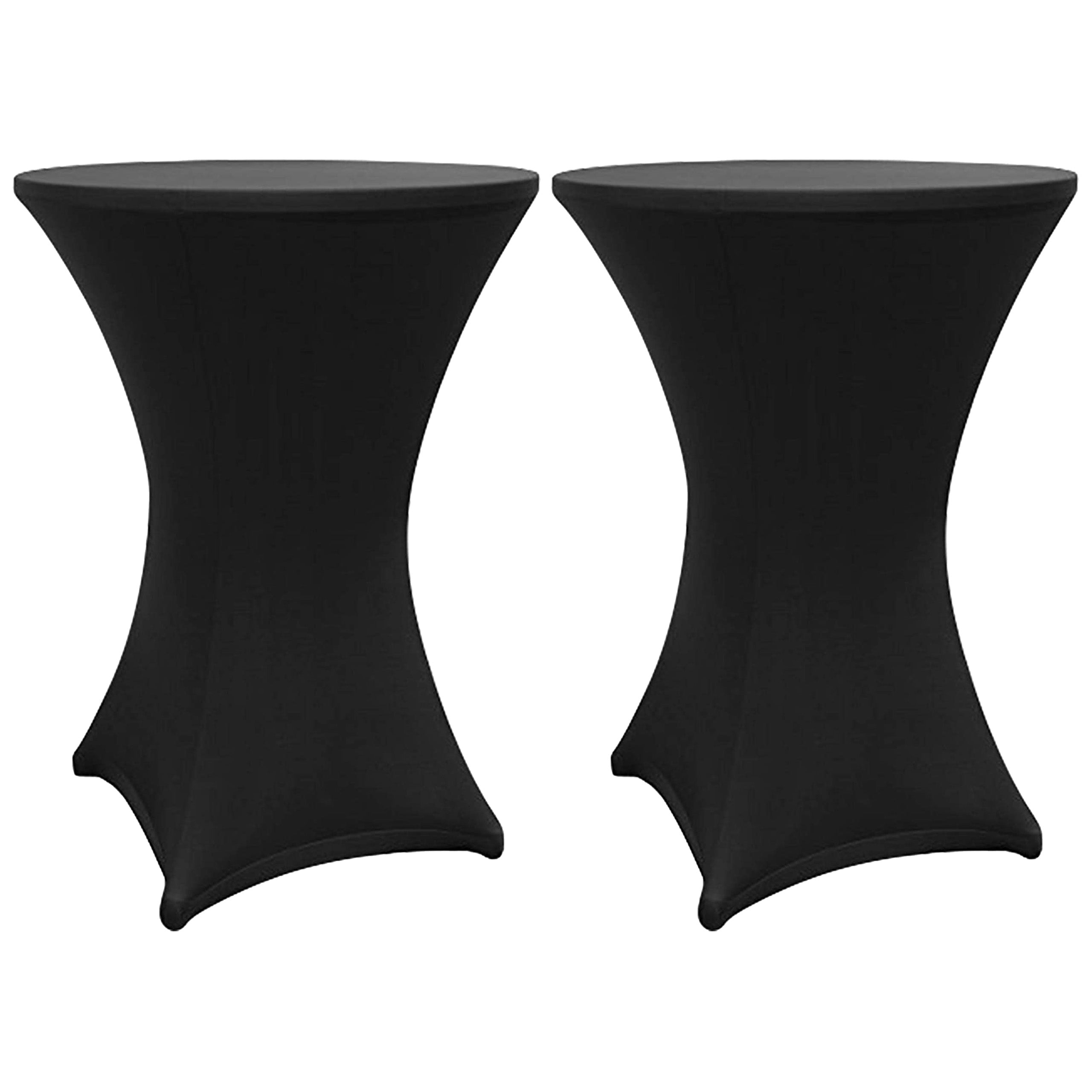 Stehtischhusse - Tisch Bezug - Husse - Ø 80-85 cm - Schwarz - 2er-Set