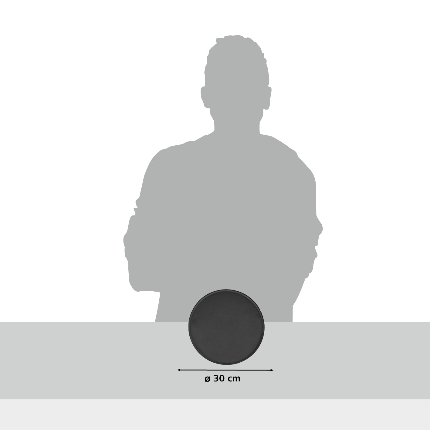 Wendeplatte Modulus - 30 x 39 cm aus schwarzem, matt emailliertem Gusseisen mit optimaler Hitzeverteilung und beidseitiger Nutzung.