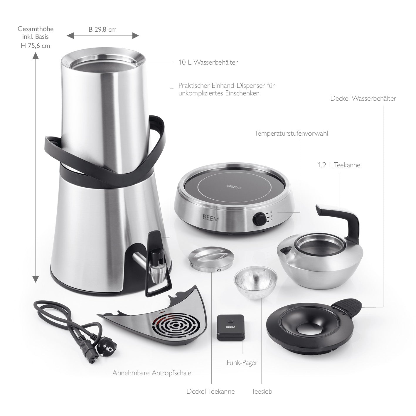 Samowar Amira mit Dispenser 10 l - Edelstahl