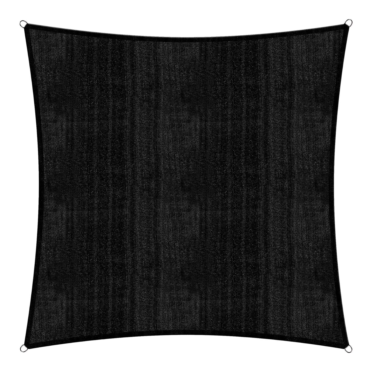 Sonnensegel 100% HDPE mit Stabilisator für UV-Schutz - Quadrat 5 x 5 Meter - Schwarz, robust und reißfest mit Befestigungsringen