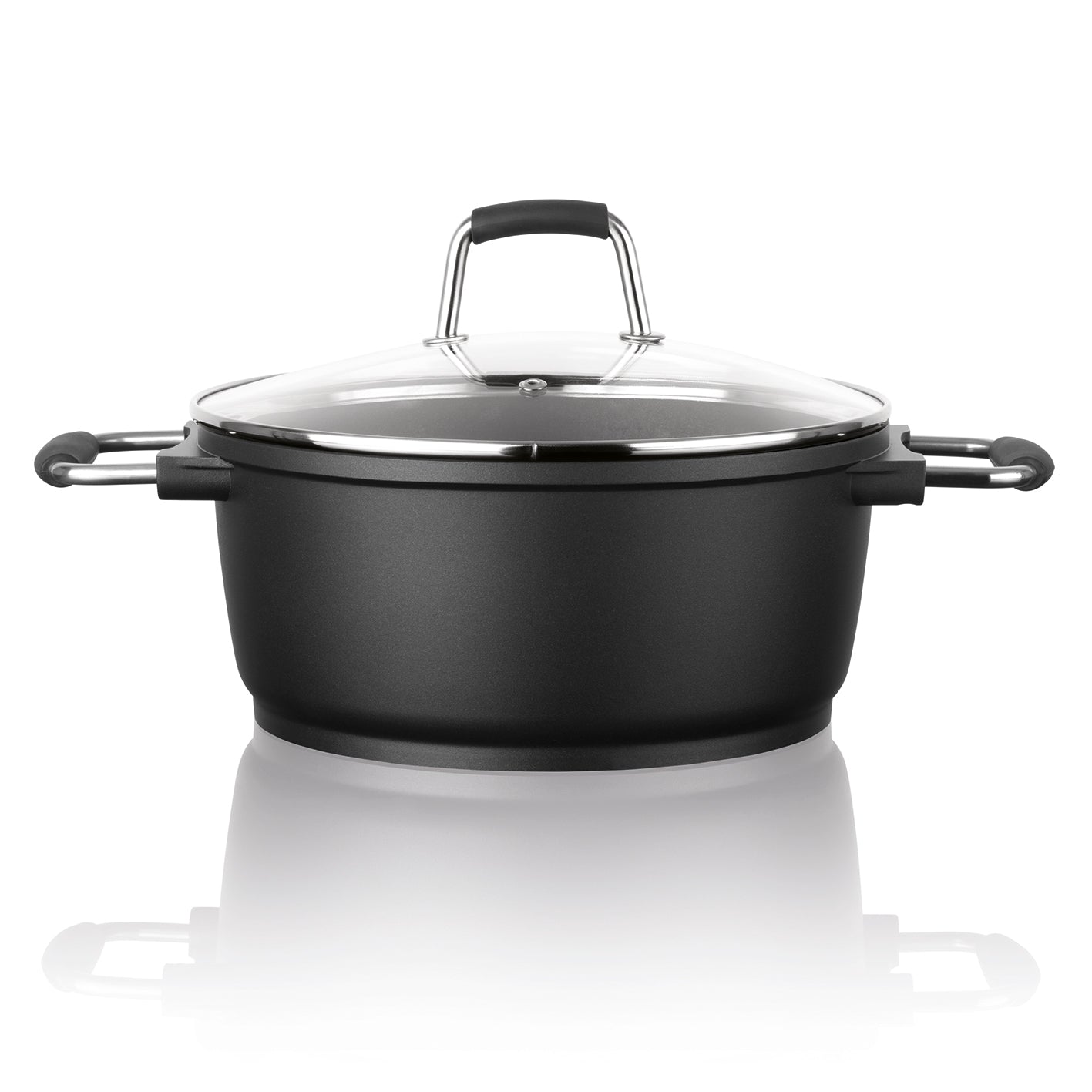 Aluguss-Kochtopf, 20 cm mit 2-facher Greblon Antihaftbeschichtung, robust, langlebig, kratzunempfindlich, kochen ohne Anhaften und Anbrennen.