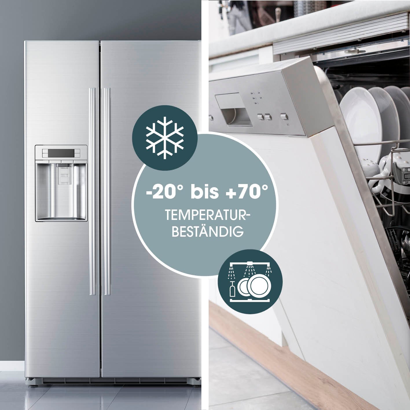 Frischhaltedosen Klick-it - 10-tlg. - Schwarz, temperaturbeständig -20 bis +70 °C, spülmaschinengeeignet, stapelbar, aromafrisch.