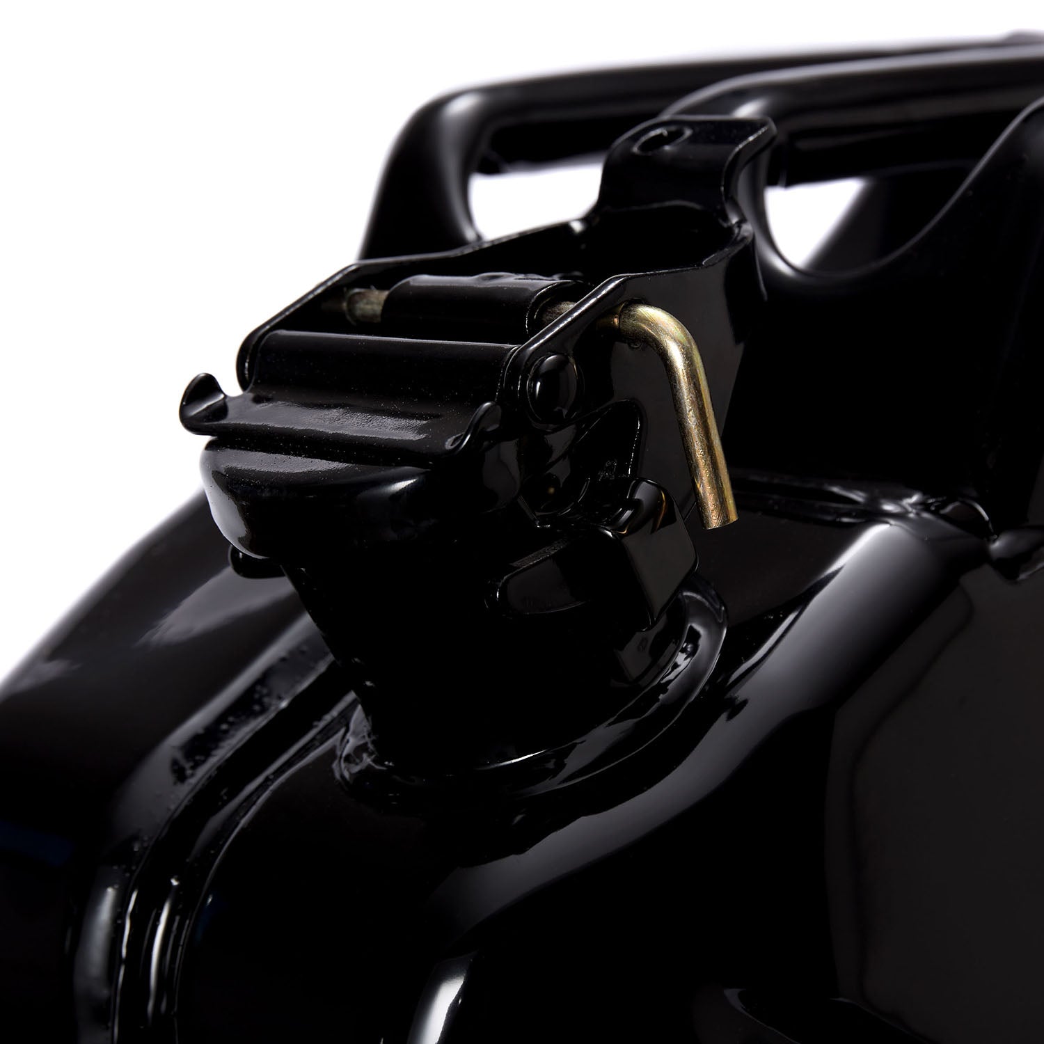 Metall Benzinkanister 20 Liter - Schwarz mit UN-Zulassung, Pulverbeschichtung und Korrosionsschutz für Benzin- und Dieseltransport.