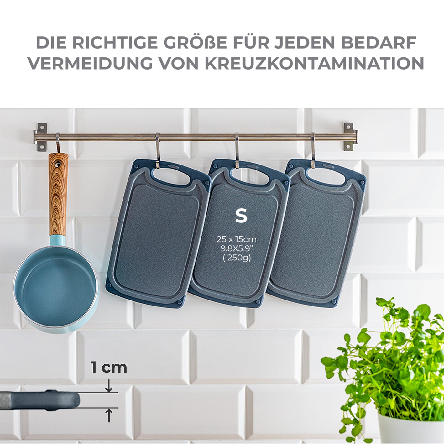 Frühstücksbrettchen - 4er-Set - Grau