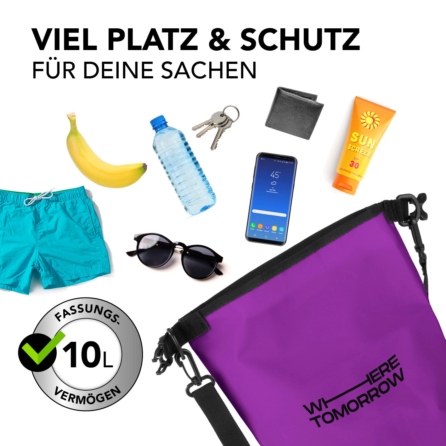 Dry Bag 10L - Style 01 - Lila