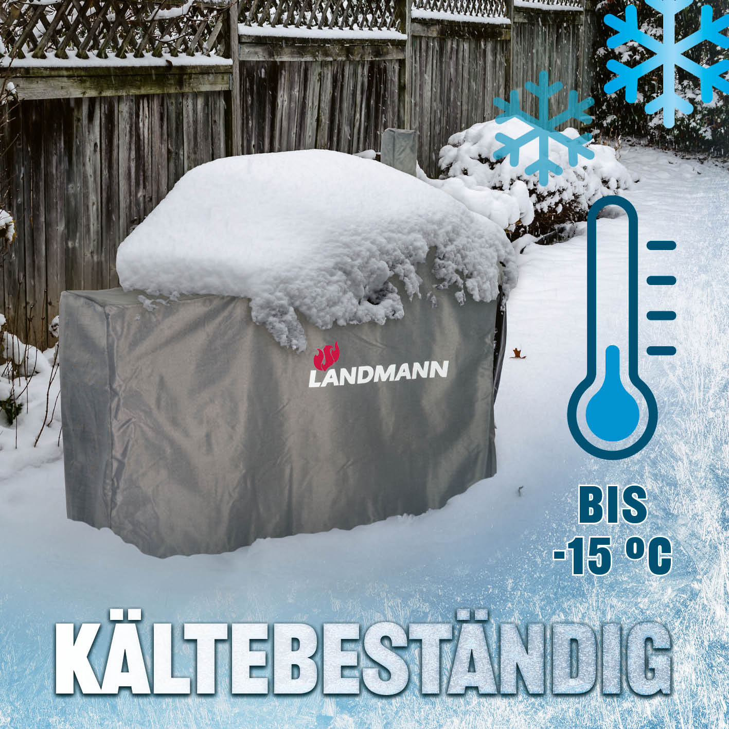 Wetterschutzhaube Premium - 130 x 60 x 120 cm - grau, schützender, kältebeständiger Bezug für Gartenmöbel bis -15 Grad Celsius
