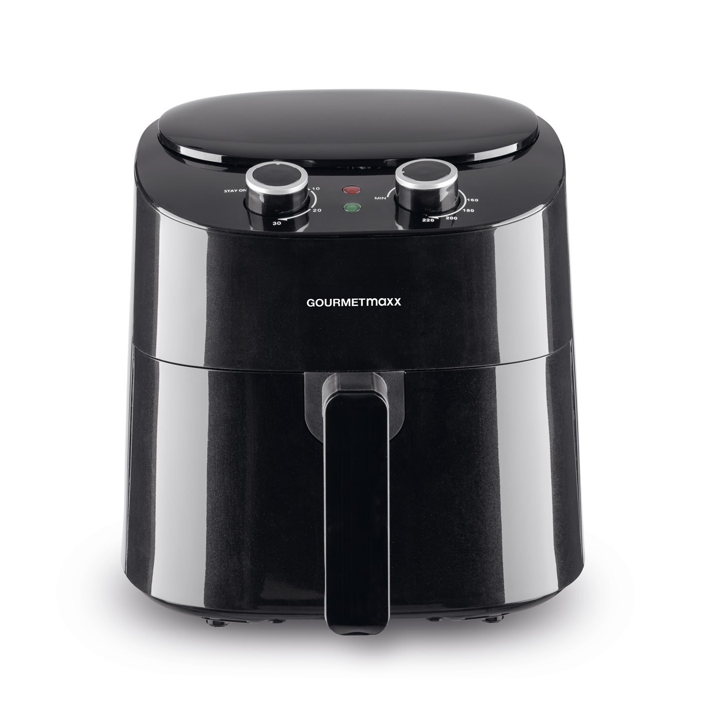 Heißluft-Fritteuse Mechanisch 4,7l - Schwarz mit 30-Minuten-Timer, Heißluftzirkulation und spülmaschinenfestem Frittierkorb.