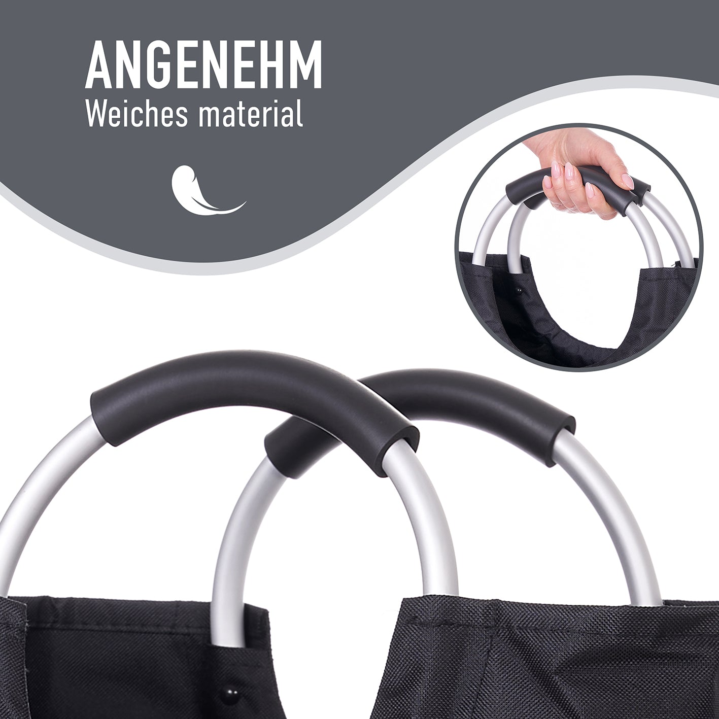 Faltbarer Wäschekorb - 2er Set - Motiv Löwe & Zebra mit weichem Griff und robusten, klappbaren Henkeln für einfachen Transport.