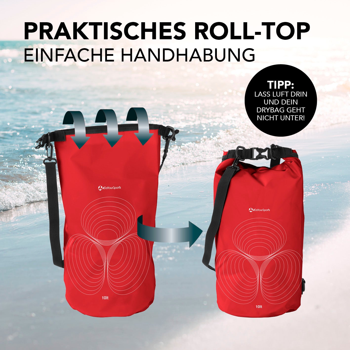 Dry Bag 10L - Rot