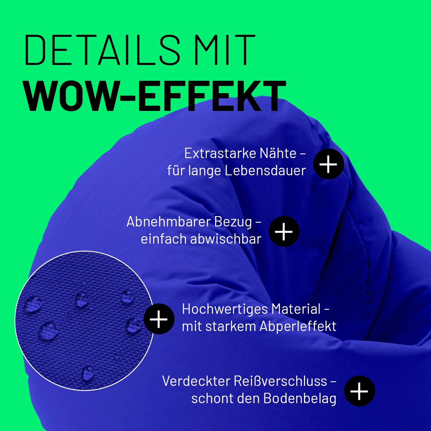 Sitzsack Drops (300 L) - indoor & outdoor - Royalblau
