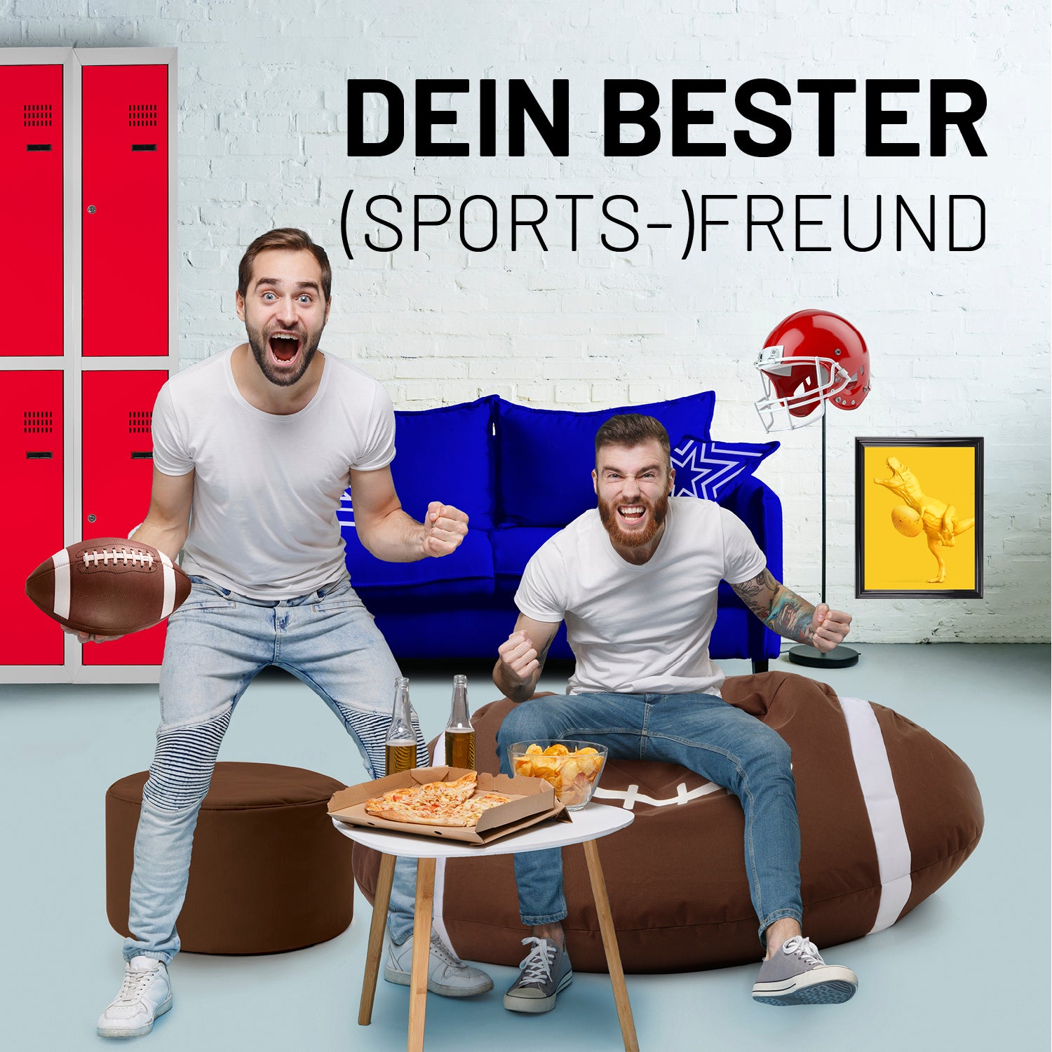 Football-Sitzsack (300 L) - bequemer, langlebiger Sitzsack im Football-Design, ideal für drinnen und draußen zum entspannten Anfeuern.