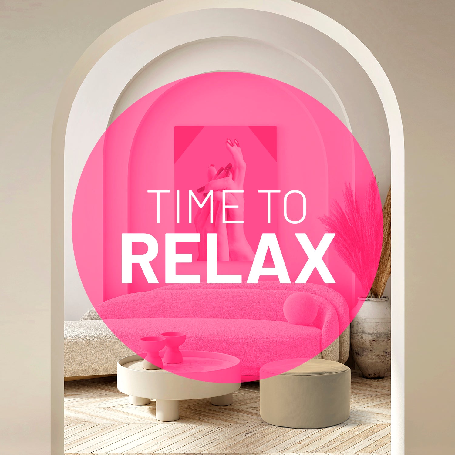 Sitzsack-Hocker/Pouf (50 L) beige, modern und multifunktional für indoor & outdoor, leicht, pflegeleicht und langlebig.