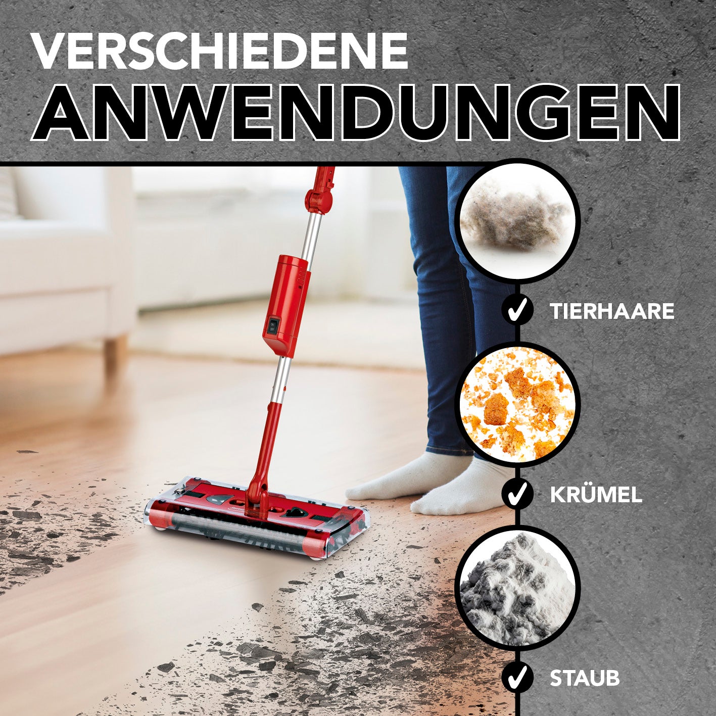 Swivel Sweeper G 2 Akkubesen kabellos - Rot