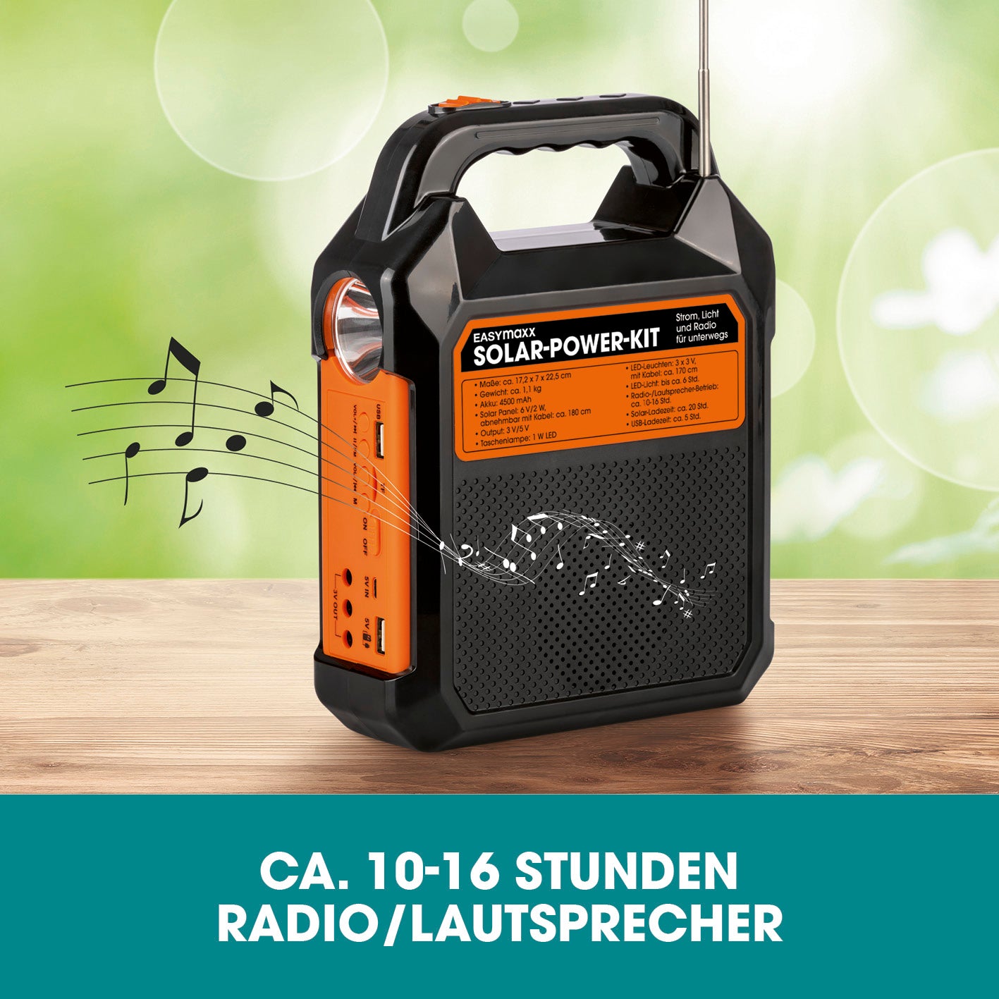 Solar-Generator Kit 4500mAh - schwarz/orange