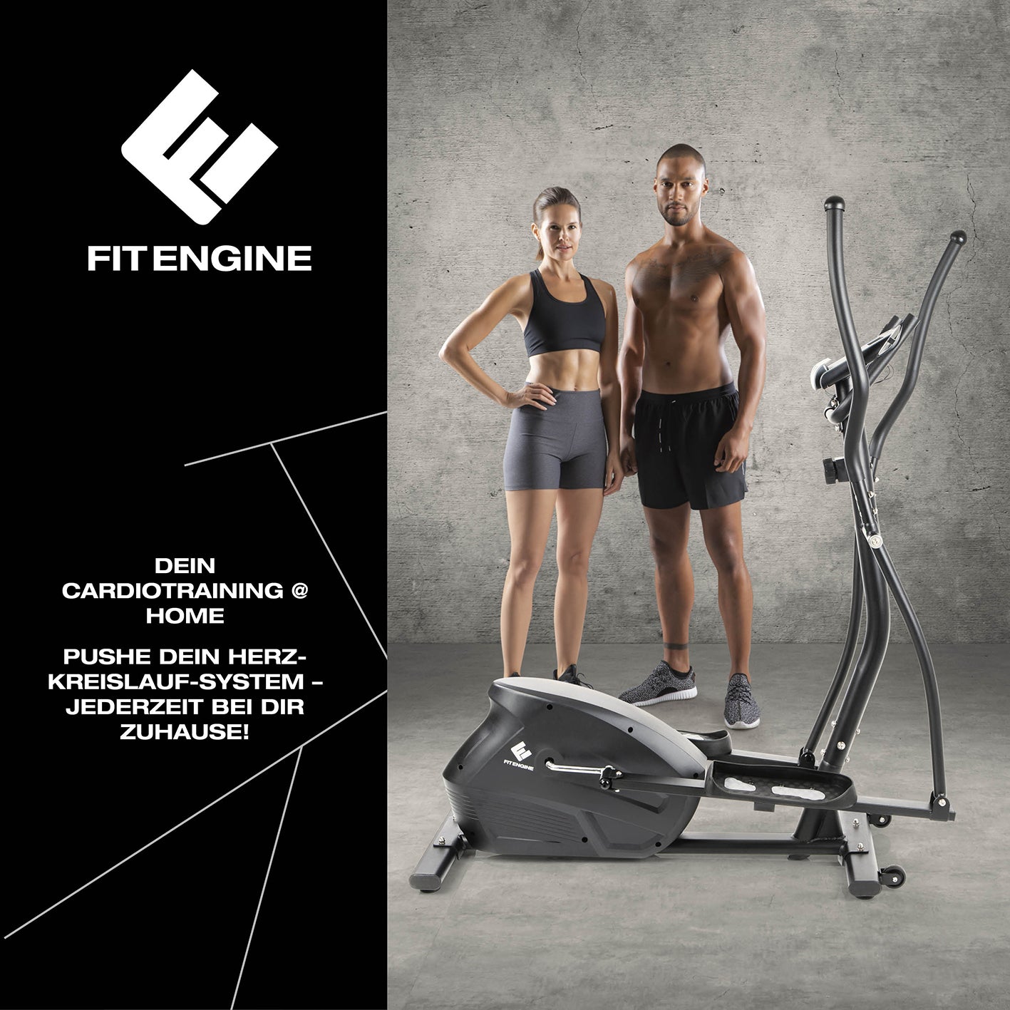 Crosstrainer - belastbar bis 150 kg - 10 Schwierigkeitsstufen mit Pulssensoren und großem Display für effektives Herz-Kreislauf-Training.