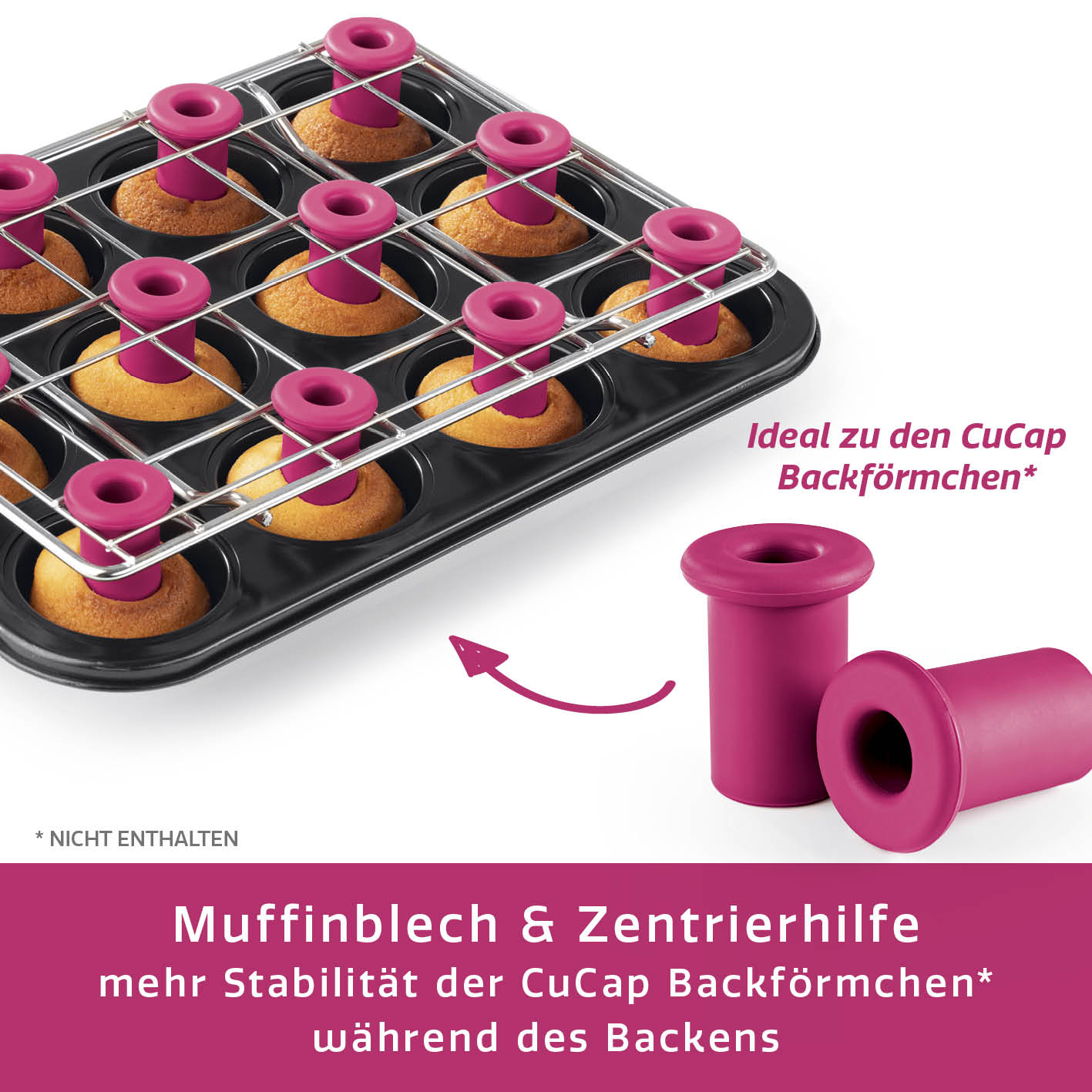 Backblech mit Zentrierhilfe für Muffins & Cupcakes