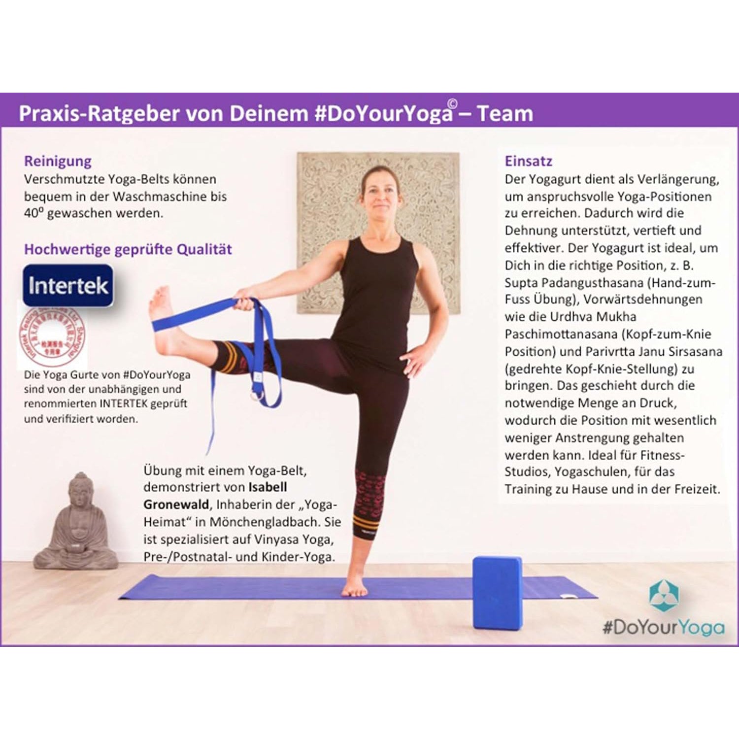 Yogagurt Amita - 260 x 3,8 cm - Schoko