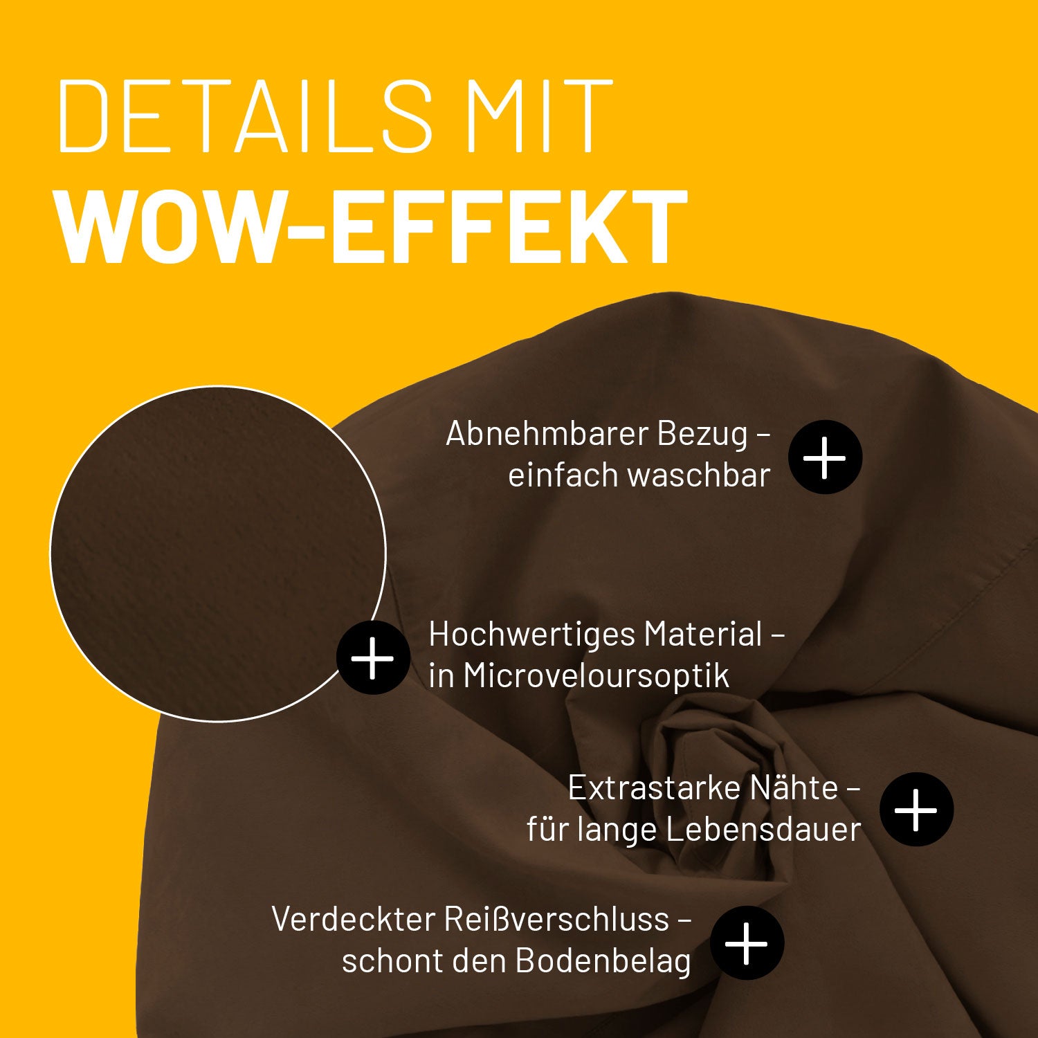 Luxury XL Sitzsack (120 L) - indoor - Braun