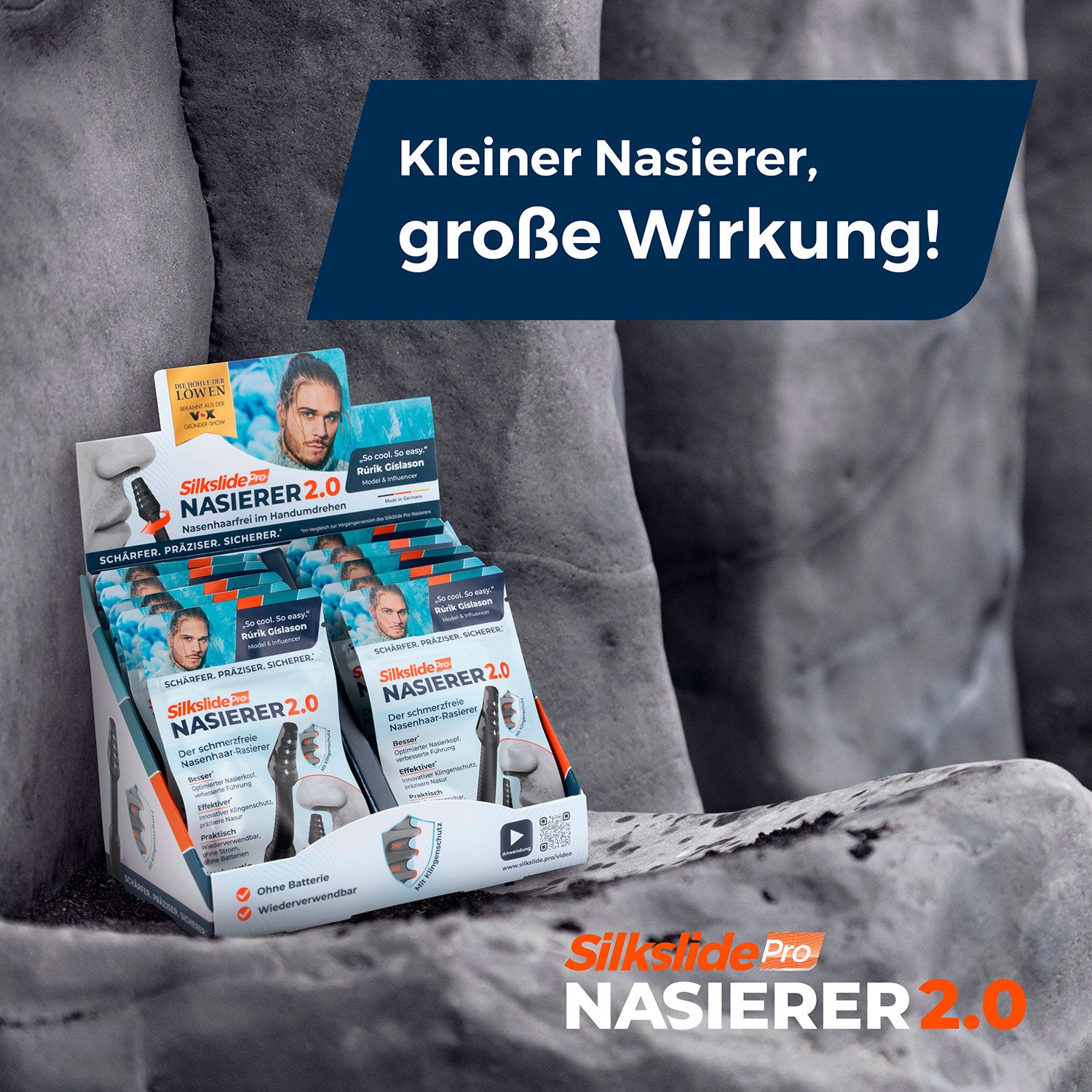 Nasenhaartrimmer - Nasierer 2.0 mit optimiertem Nasierkopf und innovativem Klingenschutz, wiederverwendbar ohne Batterien.