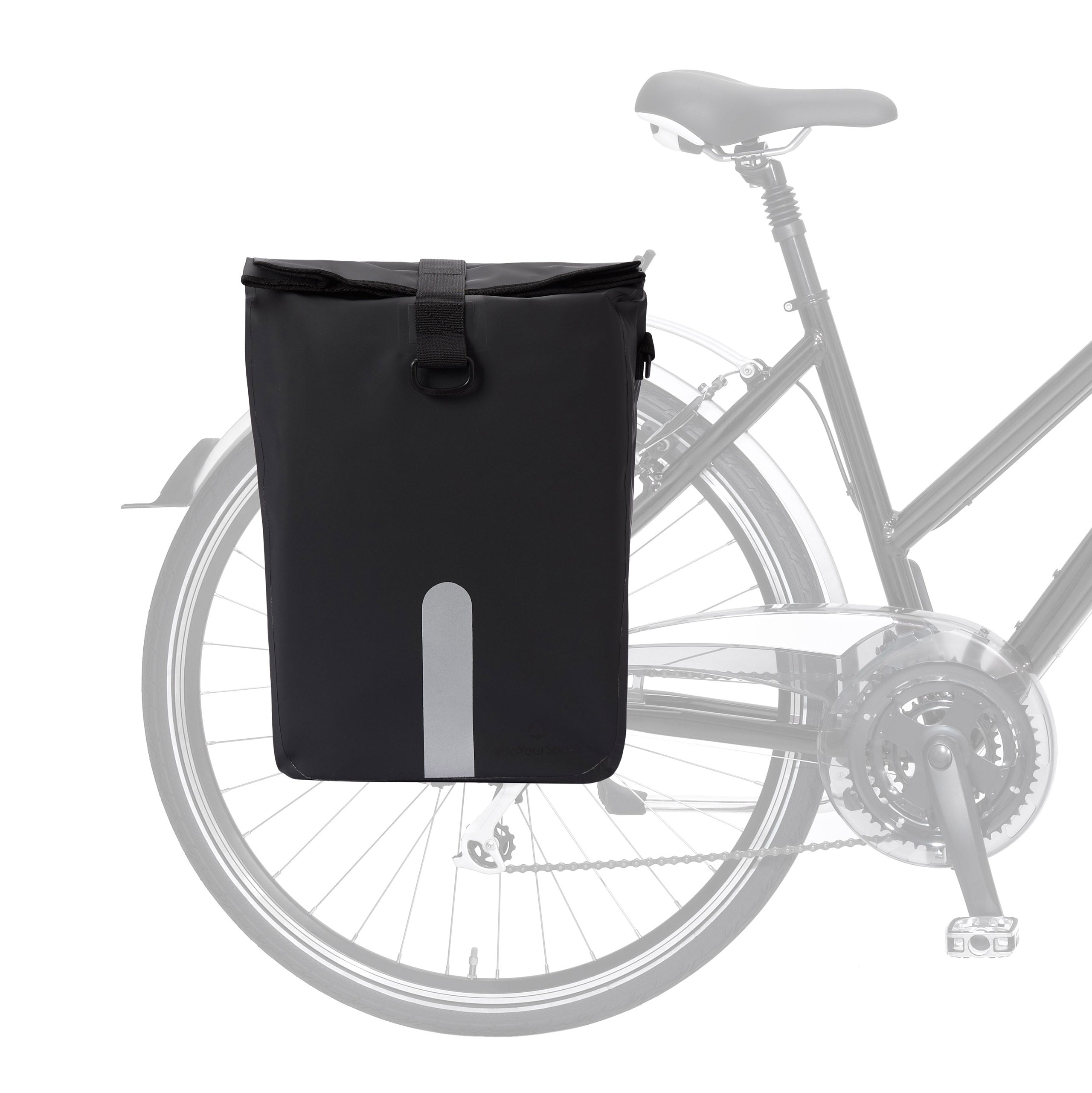 Wasserdichte Fahrradtasche Roll-Top - 21 L - Schwarz