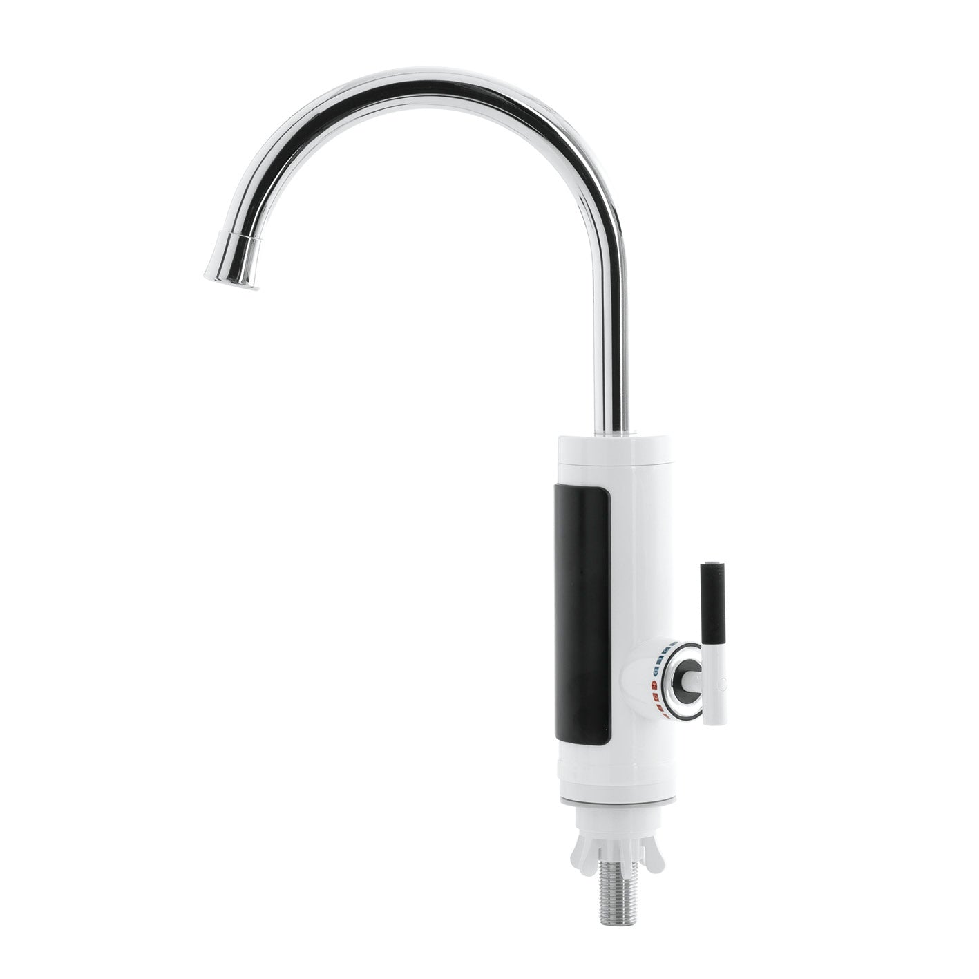 Warm- & Kaltwasserarmatur mit Durchlauferhitzer, digitale LED-Temperaturanzeige, einfache Installation, sofort warmes Wasser bis 60 °C.