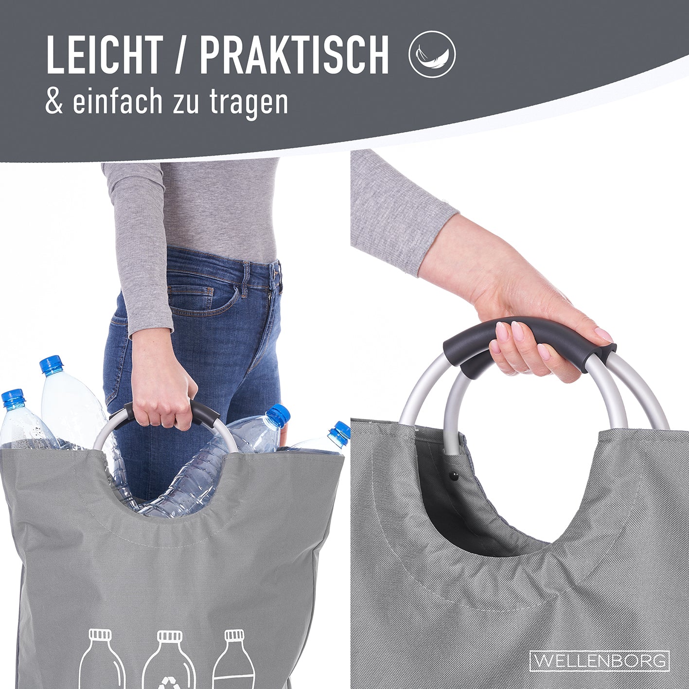 Faltbarer Pfandflaschen Sammelbehälter - Grau