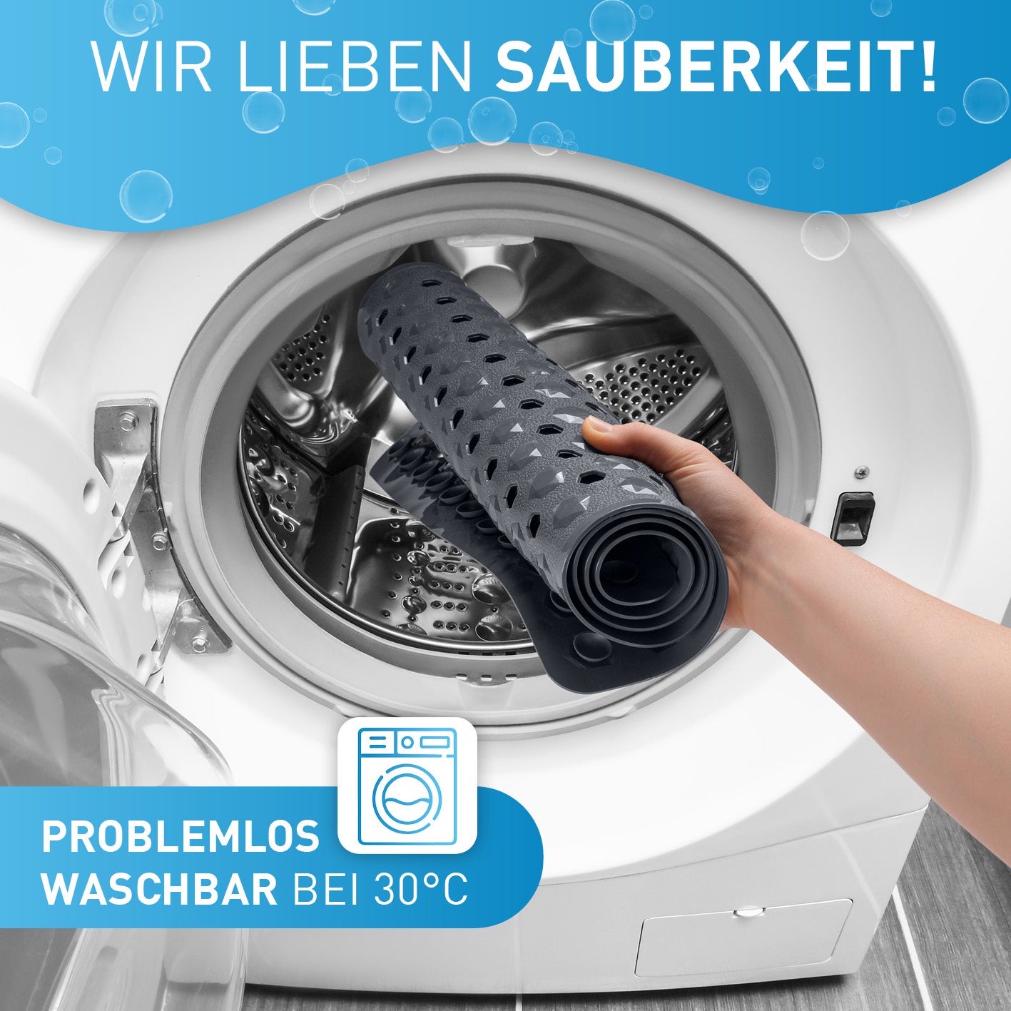 Badewannenmatte 88 x 40 cm – Dunkelgrau