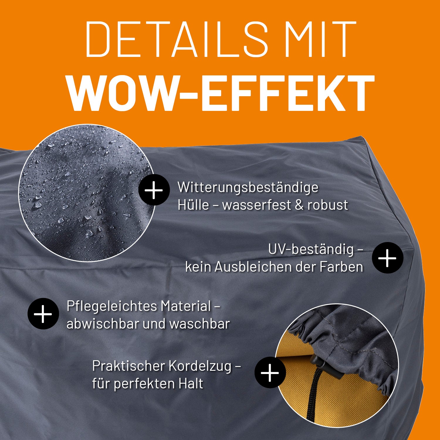 Wetterschutzhaube für 3 Modulare Elemente - 220 x 85 x 75 cm