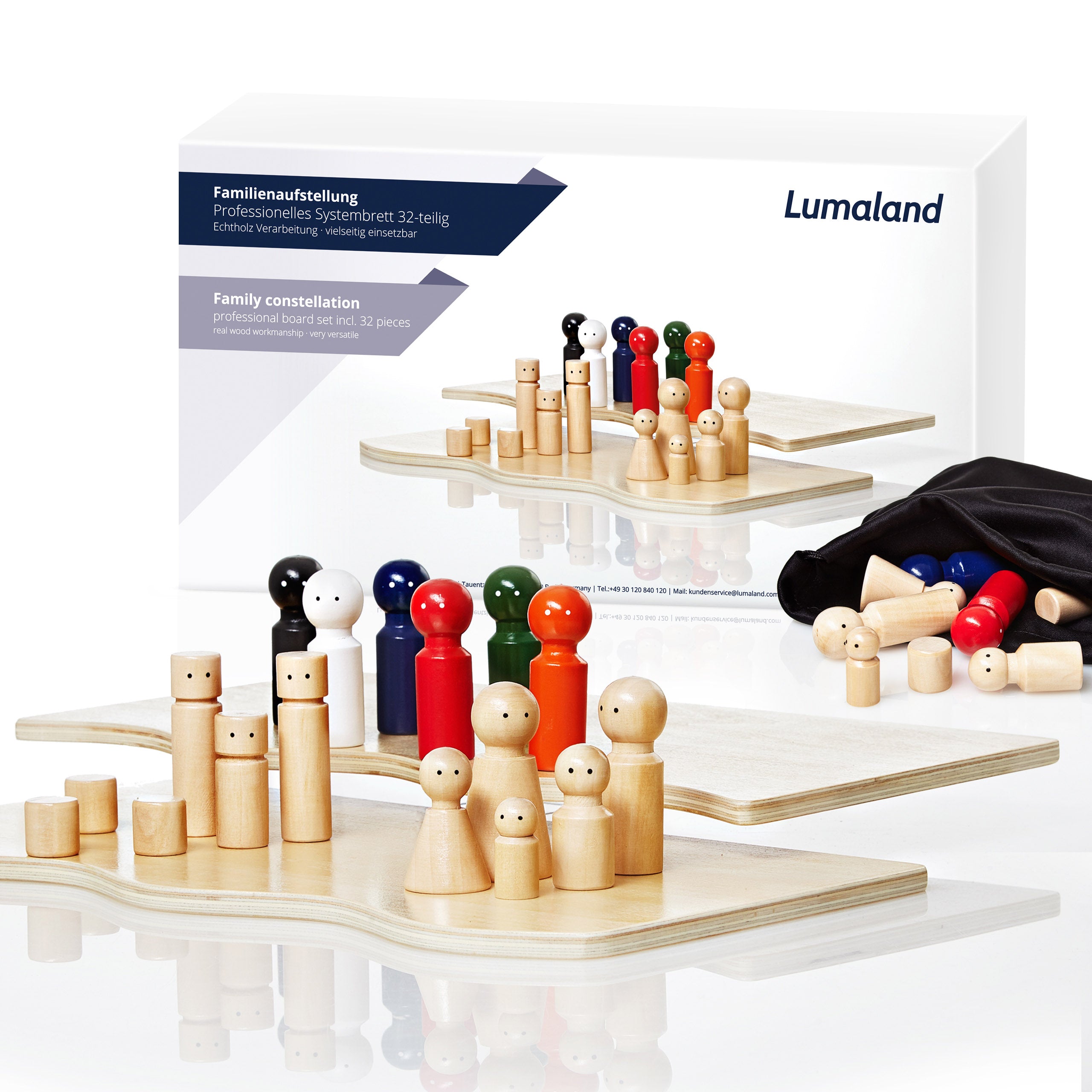 Familienaufstellung Familienbrett Systembrett Set aus Holz - 32 Teile