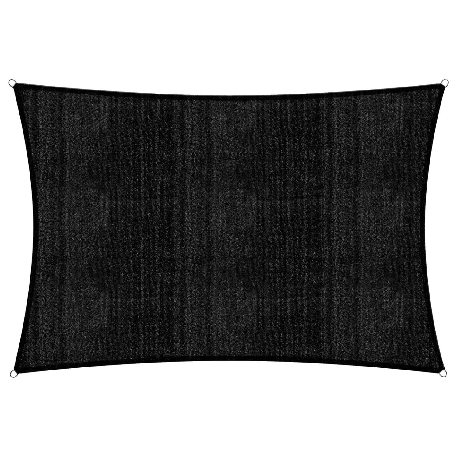 Sonnensegel 100% HDPE mit Stabilisator für UV-Schutz - Rechteck 4 x 5 Meter - Schwarz
