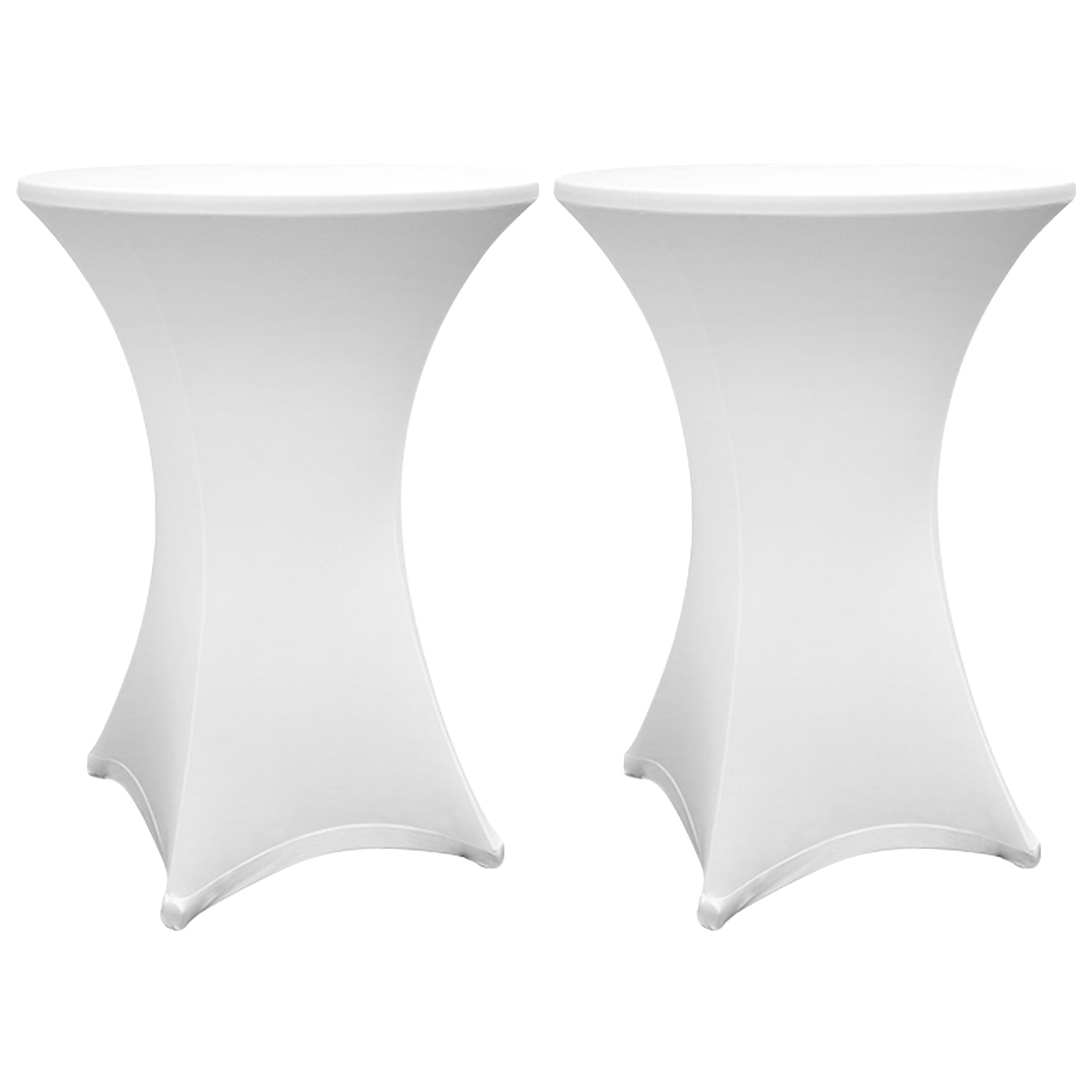 Stehtischhusse - Tisch Bezug - Husse - Ø 70-75 cm - Weiß - 2er-Set, elasthanflexibel, schmutzabweisend und maschinenwaschbar.