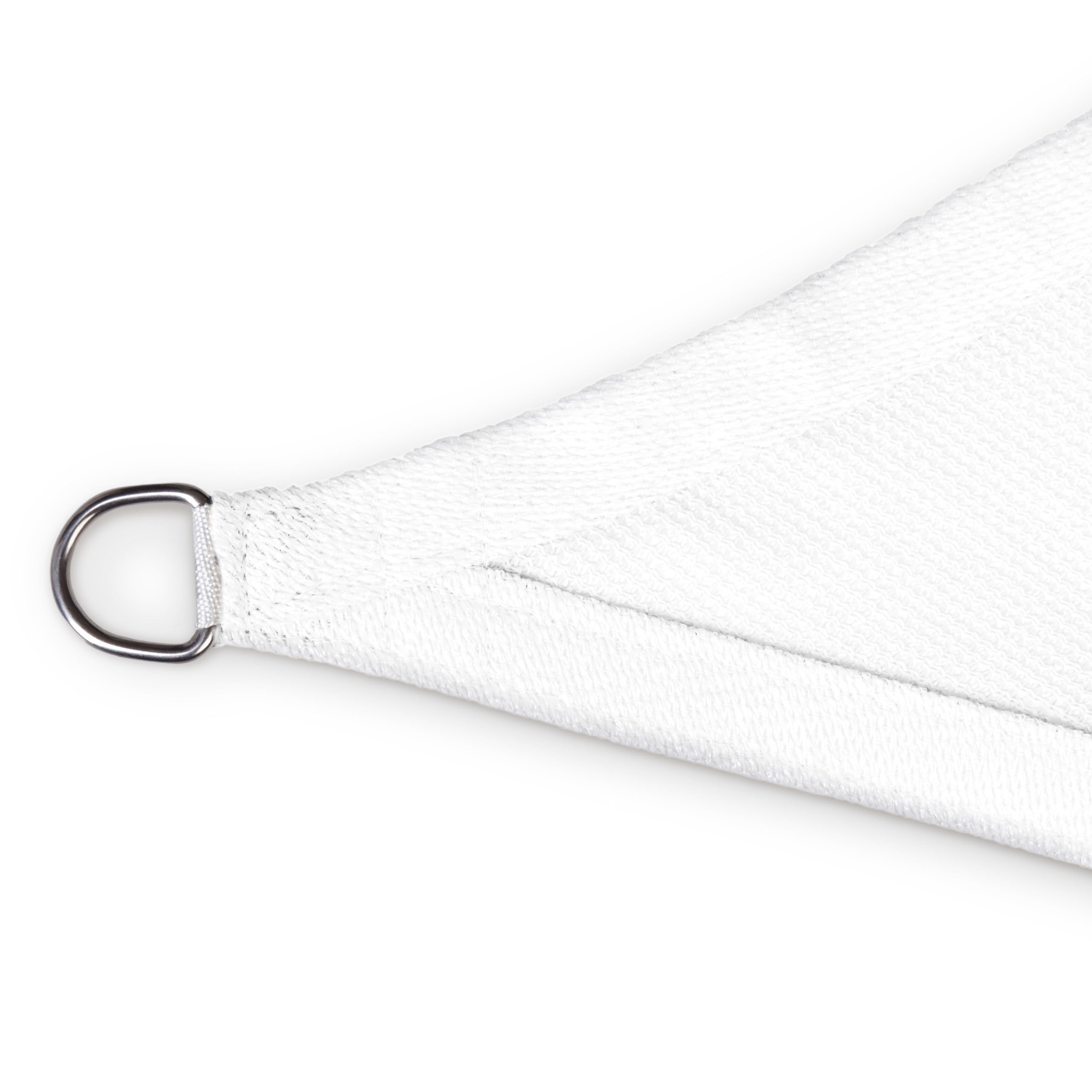 Sonnensegel 100% HDPE mit Stabilisator für UV-Schutz - Dreieck 3 x 3 x 3 Meter - Weiß mit stabilem Metallring zur Befestigung