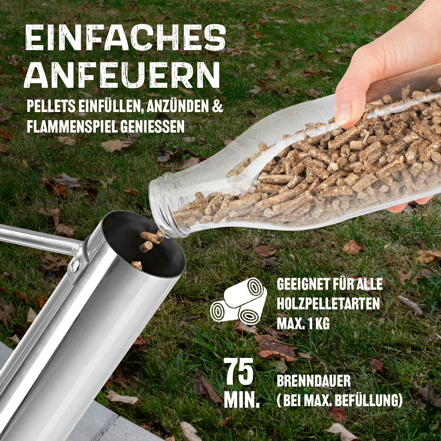 Pellet-Feuersäule
