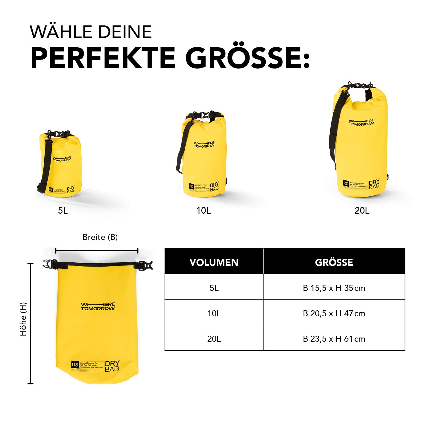 Dry Bag 5L - Style 01 - Gelb
