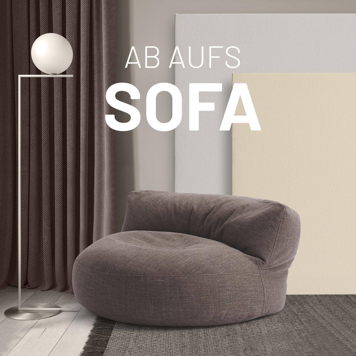 Interior Line Sitzsack-Lounge (320 L) Braun aus hochwertigem, leinenartigem Material für gemütlichen Indoor-Sitzkomfort.