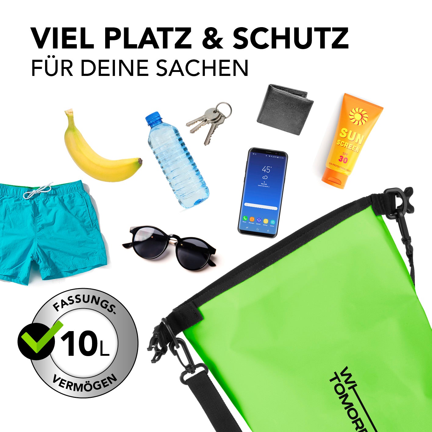 Dry Bag 10L - Style 02 - Grün