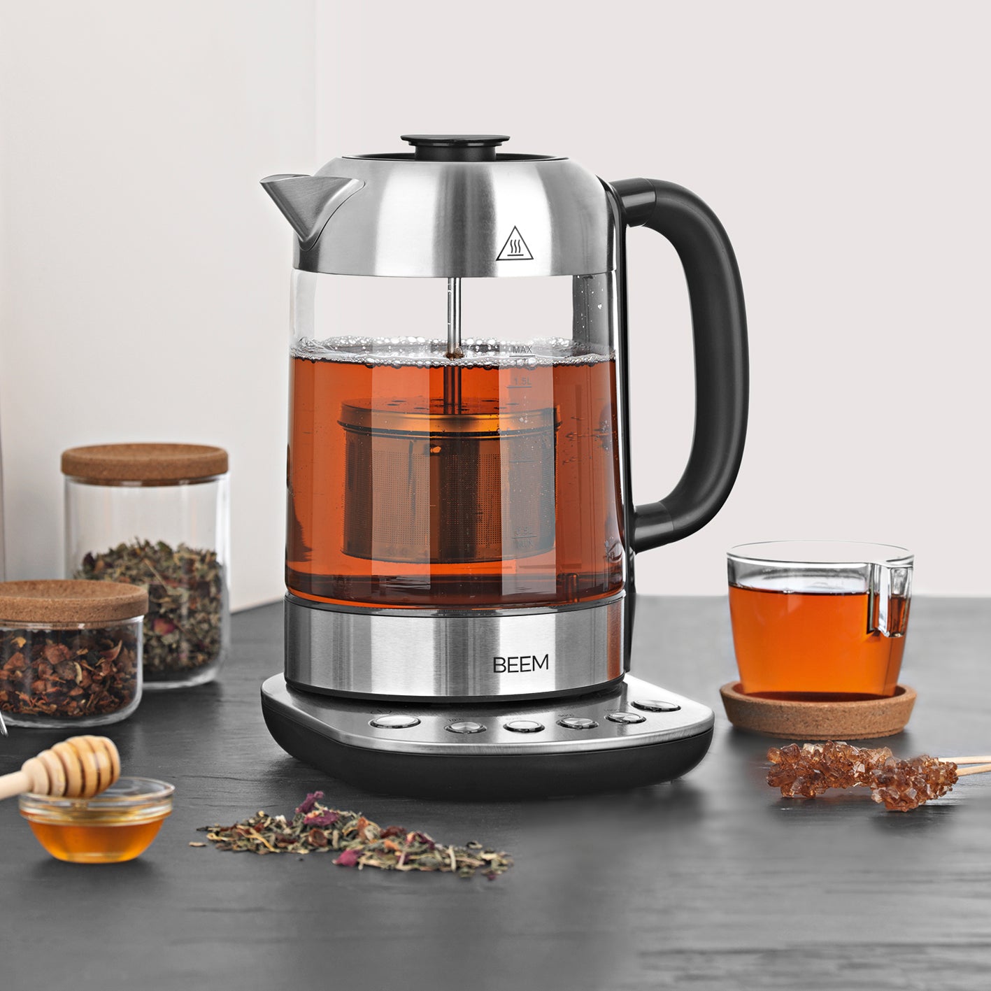 TEATIME II Edelstahl-Teesieb mit Deckel - 60 g