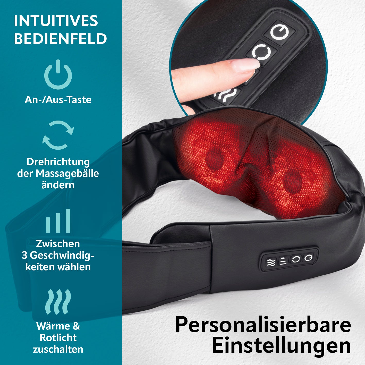 Shiatsu-Massagegerät mit 8 Massagebällen